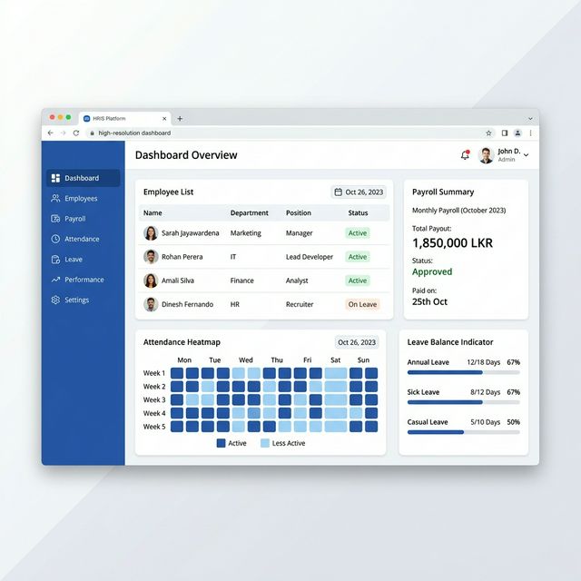 LiveUHris HRIS Software Dashboard